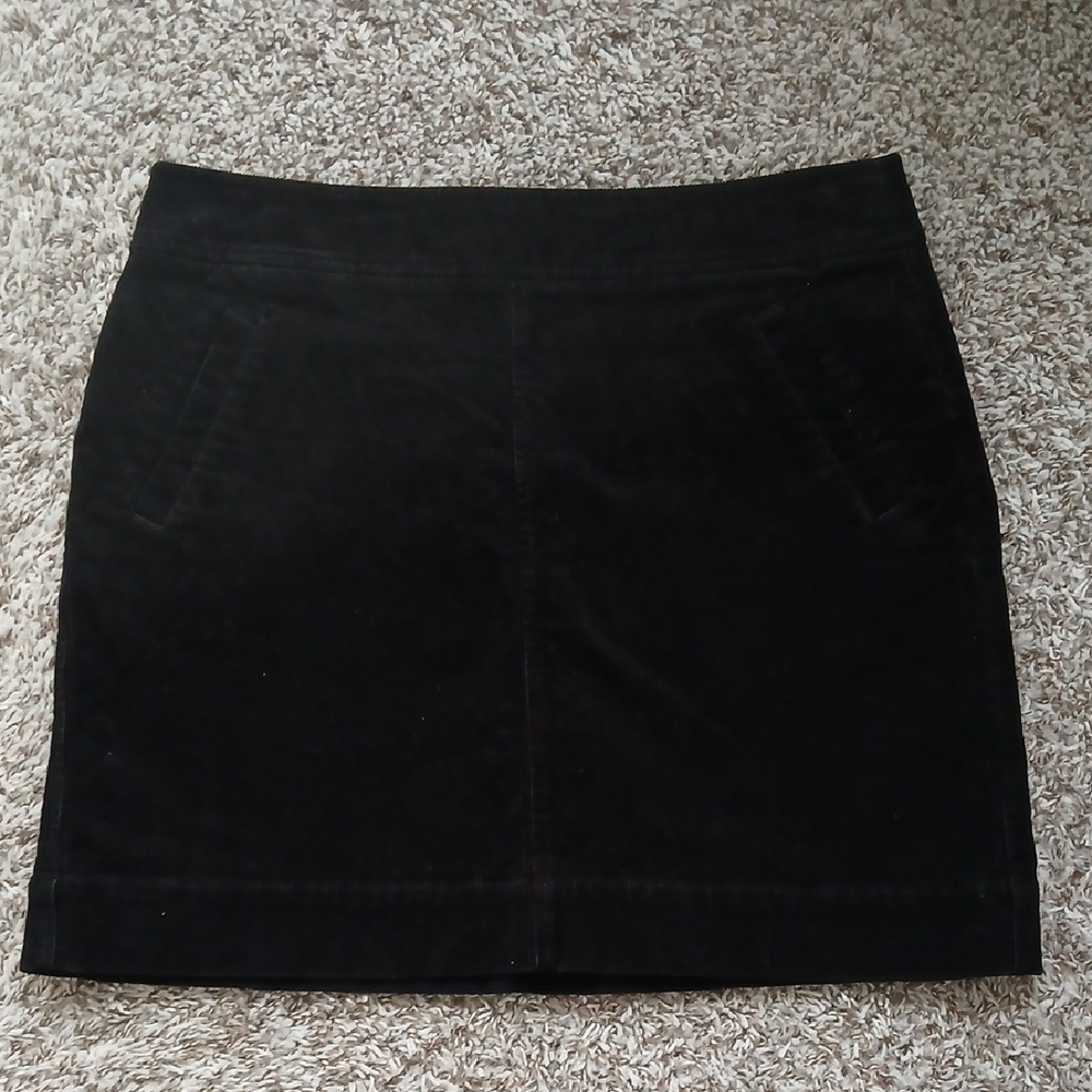 LOFT Black Corduroy Mini Skirt